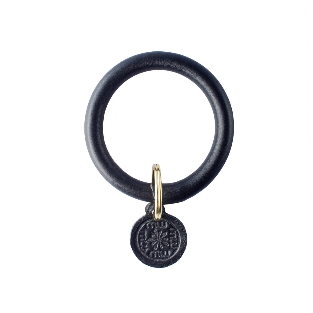 Signature Leather Keyring Bracelet - Black