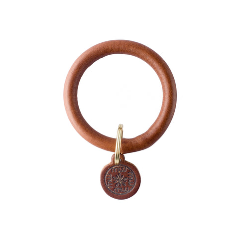 Signature Leather Keyring bracelet - Brown