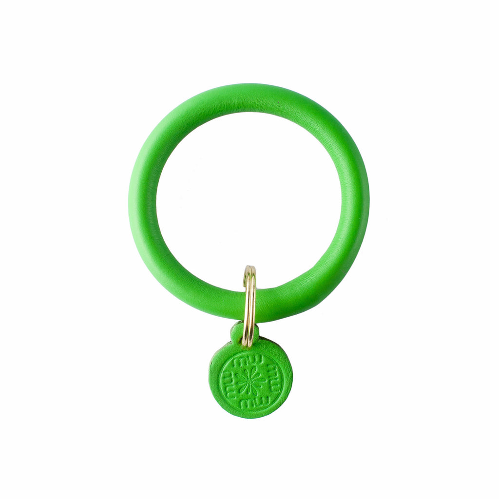 Signature Leather Keyring Bracelet - Kiwi Green