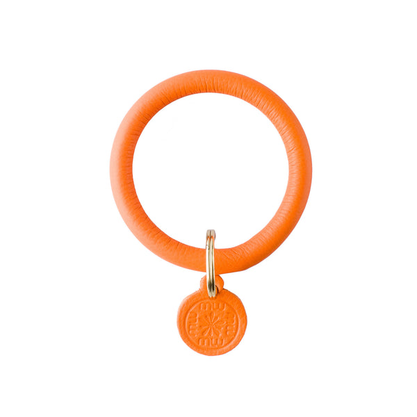 Signature Leather Keyring Bracelet - Tangerine