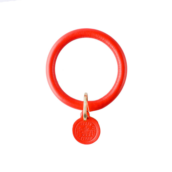 Signature Leather Keyring Bracelet - Orange