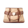 Large Burlap Handbag - Brown