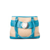 Small Burlap Handbag - Turquoise